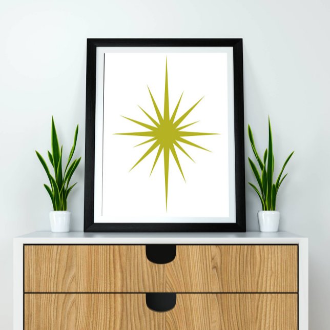 Grüner Atomarer Sternenexplosion Mid-Century-Moder Poster (Von Creator hochgeladen)
