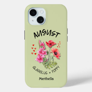 Grüner AUGUST Geburtstag Monat Blume Individuelle Case-Mate iPhone Hülle