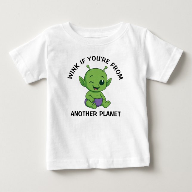 Grüner Außerirdischer Baby T-shirt (Vorderseite)