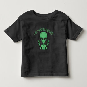 Grüner Außerirdischer Ich Komme In Frieden Außerir Kleinkind T-shirt