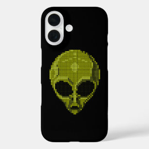 Grüner Außerirdischer Kopf iPhone 16 Hülle