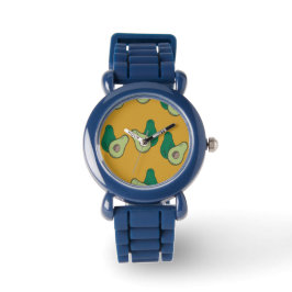 Grüner Avocado auf braun Armbanduhr