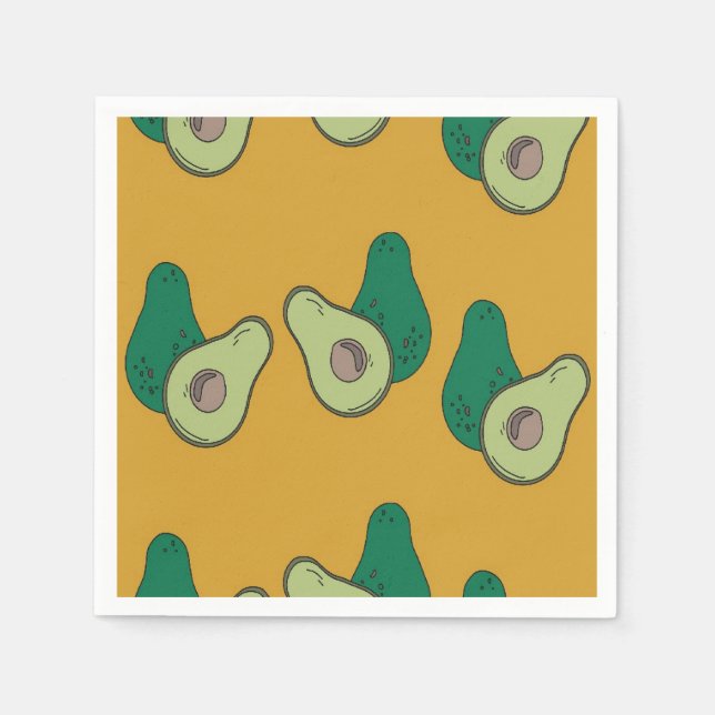 Grüner Avocado auf braun Serviette (Vorderseite)