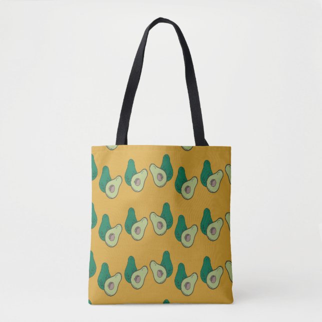 Grüner Avocado auf braun Tasche (Vorderseite)