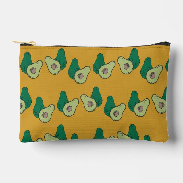 Grüner Avocado auf braun Zubehörtasche (Vorderseite)