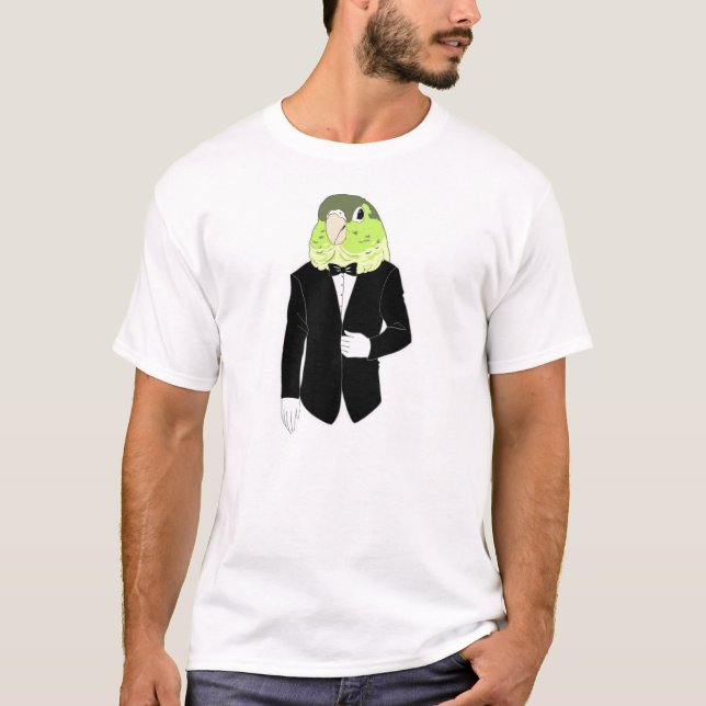 Grüner Backe Conure Tuxedo - das Shirt der Männer (Vorderseite)