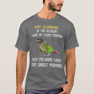 Grüner Backenfisch Weckte Früherer Papagei T-Shirt