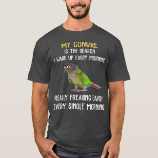 Grüner Backenfisch Weckte Früherer Papagei T-Shirt