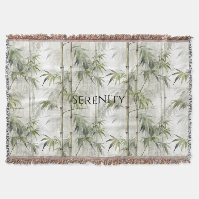 Grüner Bambus Serenity Buddha Decke (Vorderseite)