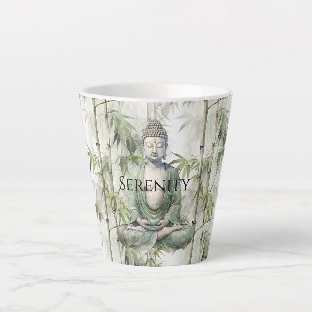 Grüner Bambus Serenity Buddha Milchtasse (Vorderseite)