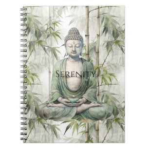 Grüner Bambus Serenity Buddha Notizblock