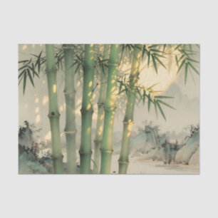 Grüner Bambuswald Chinesische Tinte Seidenpapier