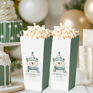 Grüner Bär Geburtstag Winter Wonderland Party Geschenkschachtel