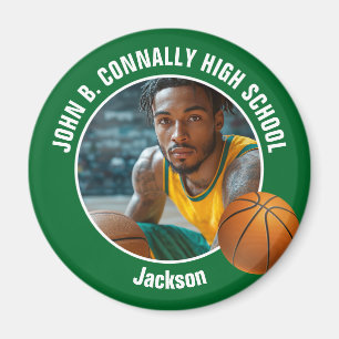 Grüner Basketballspieler High School Foto Magnet