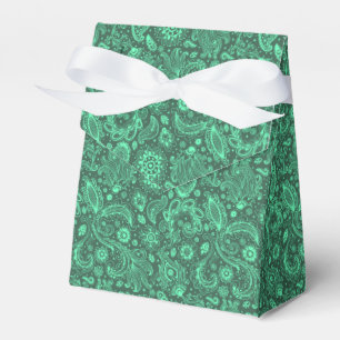 Grüner Batik-Boho-Stil Blumen-Paisley-Muster Geschenkschachtel