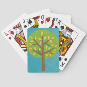 Grüner Baum mit gelben Blättern von Chariklia Zarr Spielkarten