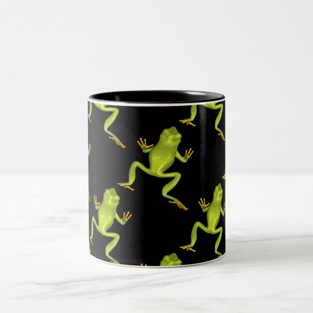Grüner Baumfrosch Zweifarbige Tasse (Mittel)
