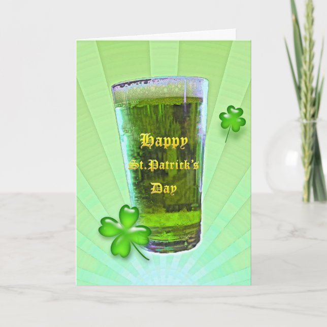 Grüner Beer St. Patrick's Day Karte (Vorderseite)