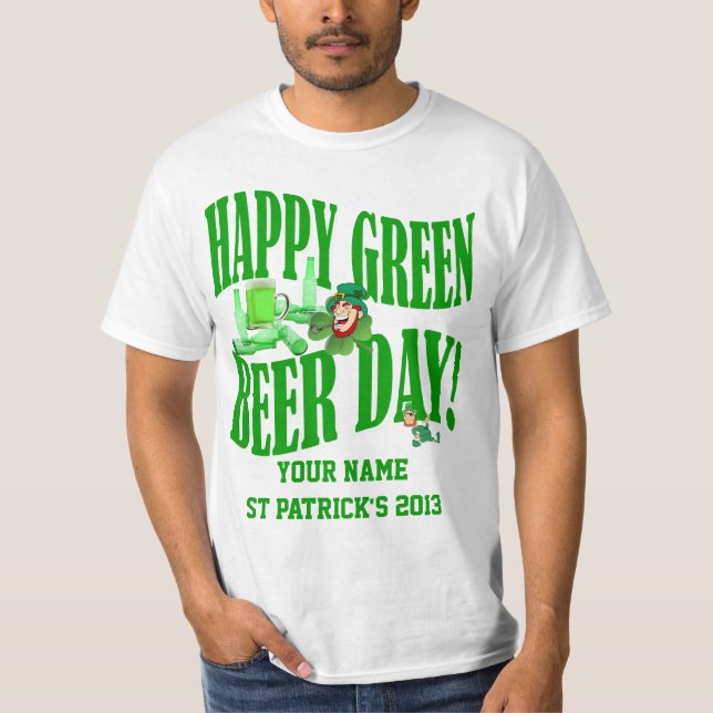 Grüner Biertag St Patrick's T-Shirt (Vorderseite)