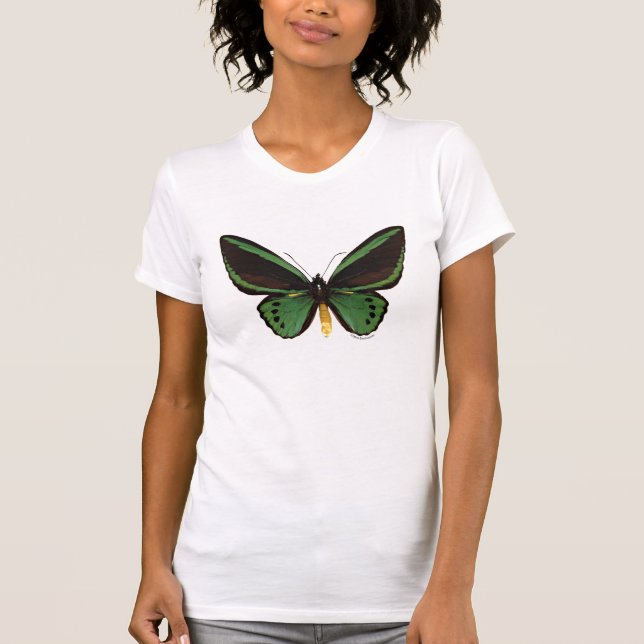 Grüner Birdwing Schmetterling T-Shirt (Vorderseite)