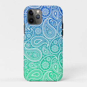 Grüner bis blauer Ober-Paisley Case-Mate iPhone Hülle