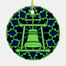 Grüner/blauer Buntglas Raincross Entwurf Keramik Ornament