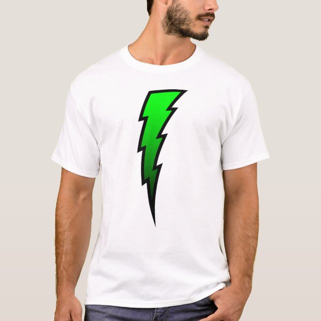 Grüner Blitz-Bolzen T-Shirt (Vorderseite)