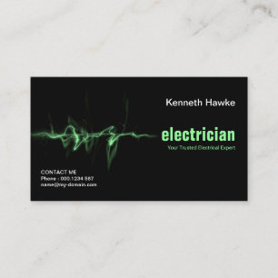 Grüner Blitz-elektrischer Streik-Elektriker Visitenkarte