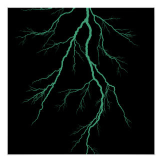 Grüner Blitz Poster