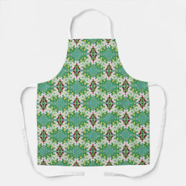 Grüner Blumen-Schürze mit All-Over-Druck Schürze