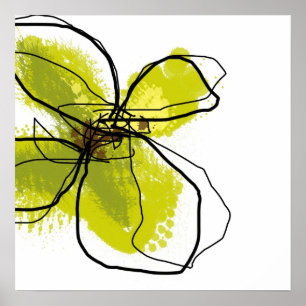 Grüner Blumenblatt-Kunst-Druck Poster