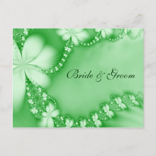 Grüner Blumenschmuck, Braut & Bräutigam Postkarte