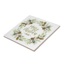 Grüner Blumenstrauß Fliese