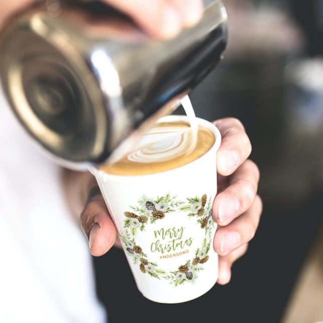 Grüner Blumenstrauß Pappbecher (Von Creator hochgeladen)