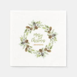 Grüner Blumenstrauß Serviette