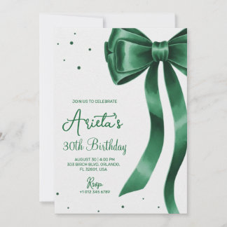 Grüner Bogen & elegante Schrift stilvolle Geburtst Einladung