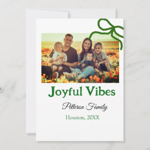Grüner Bogen fröhlich Vibes fügt Familienname Foto Einladung