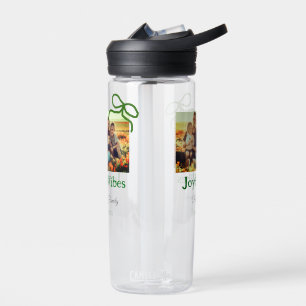 Grüner Bogen fröhlich Vibes fügt Familienname Foto Trinkflasche