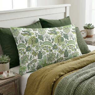 Grüner Boho Vintage Blumenprint Kissenbezug