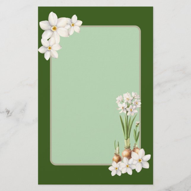 Grüner Botanischer Frühling Briefpapier (Vorderseite)