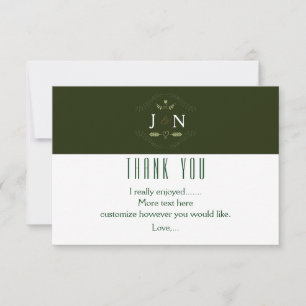 Grüner Botanischer Wald Minimal Danke zur Hochzeit