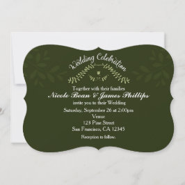 Grüner Botanischer Wald Rustikale Hochzeit jedes E Einladung