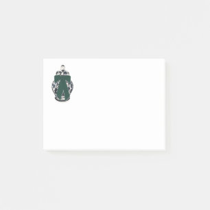 Grüner Bow Chinoiserie Vase Post-it Notes Klebezettel