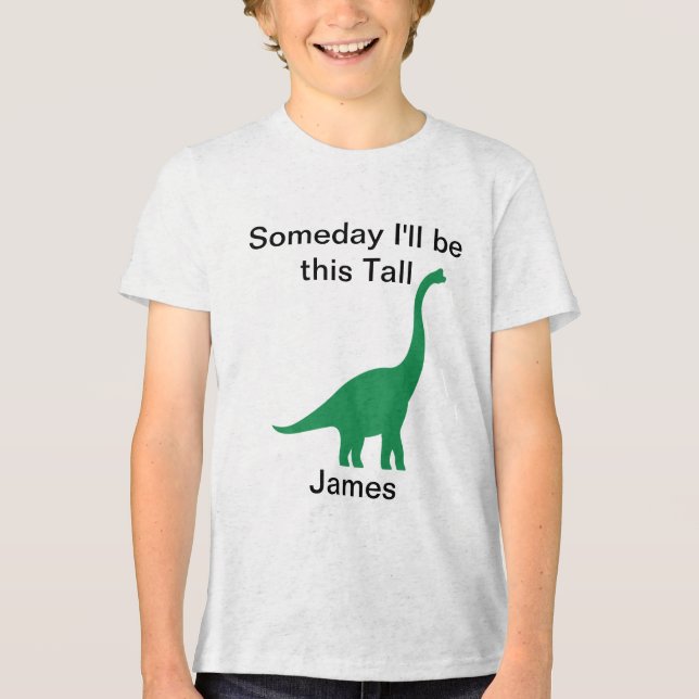 Grüner Brontosaurus Tri-Blend Shirt (Vorderseite)