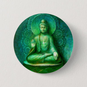 Grüner Buddha Button