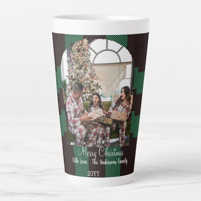 Grüner Büffel kariert Milchtasse (Vorderseite)