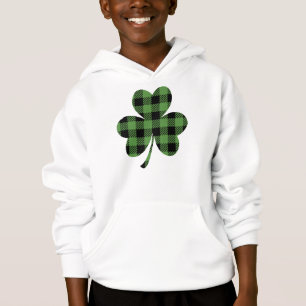 Grüner Büffel-Kariert Shamrock Kleeblatt Design-61 Hoodie