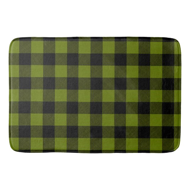Grüner Büffel-Karo-Garten Badematte (Vorderseite)