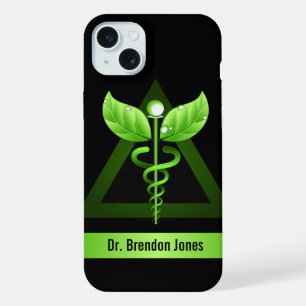 Grüner Caduceus Natürliche Therapie Holistische Ge iPhone Hülle