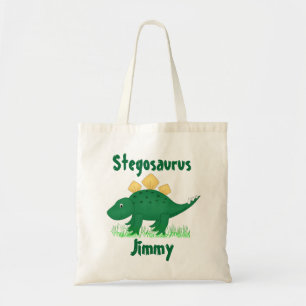 Grüner Cartoon Dinosaurier Tote Tasche